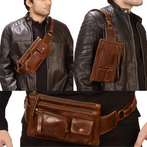 Handmade Genuine Leather Fanny Pack – Crossbody Waist Bag for Men & Women