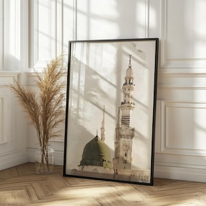 Islamic Wall Art, Makkah, Masjid An-Nabawi, Digital downloads, Modern Home Decor, Mosque Prints, Living Room Art, Madinah