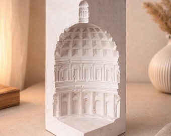Pantheon Bookend Sculpture, Ancient Rome Decor Tealight Candle Holder| Roman Greek Statue, Housewarming Decoration Architectural Gift Ideas