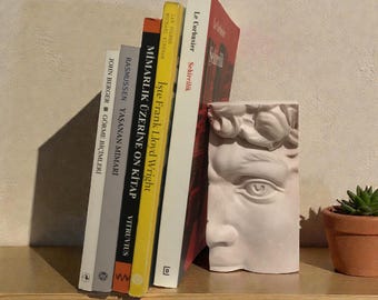 David Statue Bookend | Michelangelo's Italian Renaissance Sculpture | Handmade Classical Antiquity Bust | Home Decor | Biblical Roman Art