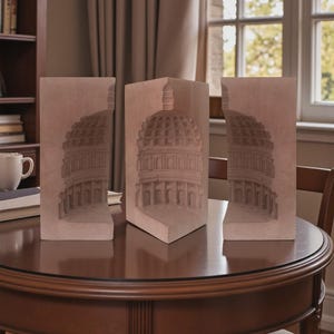 Pantheon Bookend Sculpture, Ancient Rome Decor Tealight Candle Holder| Roman Greek Statue, Housewarming Decoration Architectural Gift Ideas image 7