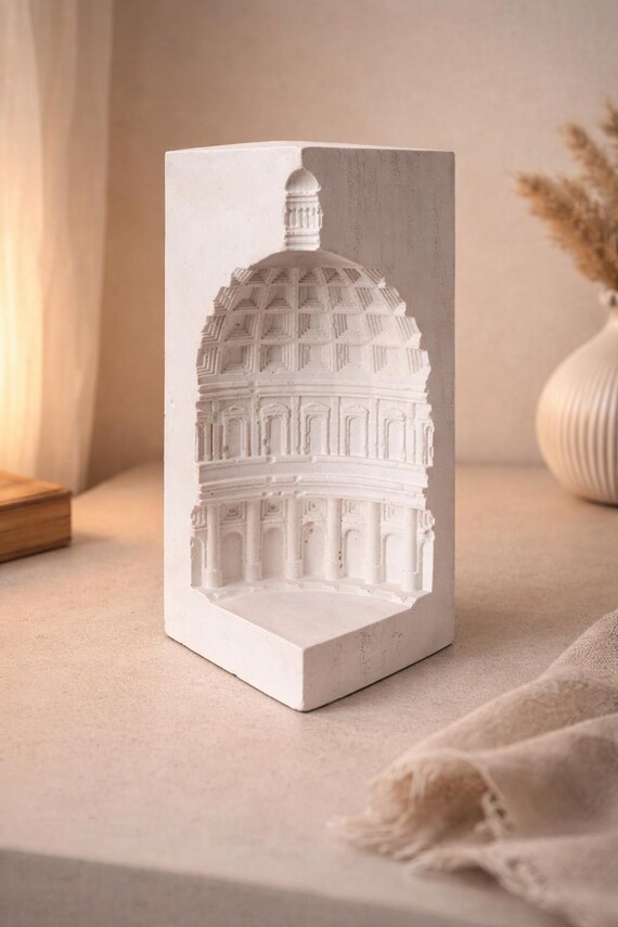 Pantheon Bookend Sculpture, Ancient Rome Decor Tealight Candle Holder| Roman Greek Statue, Housewarming Decoration Architectural Gift Ideas
