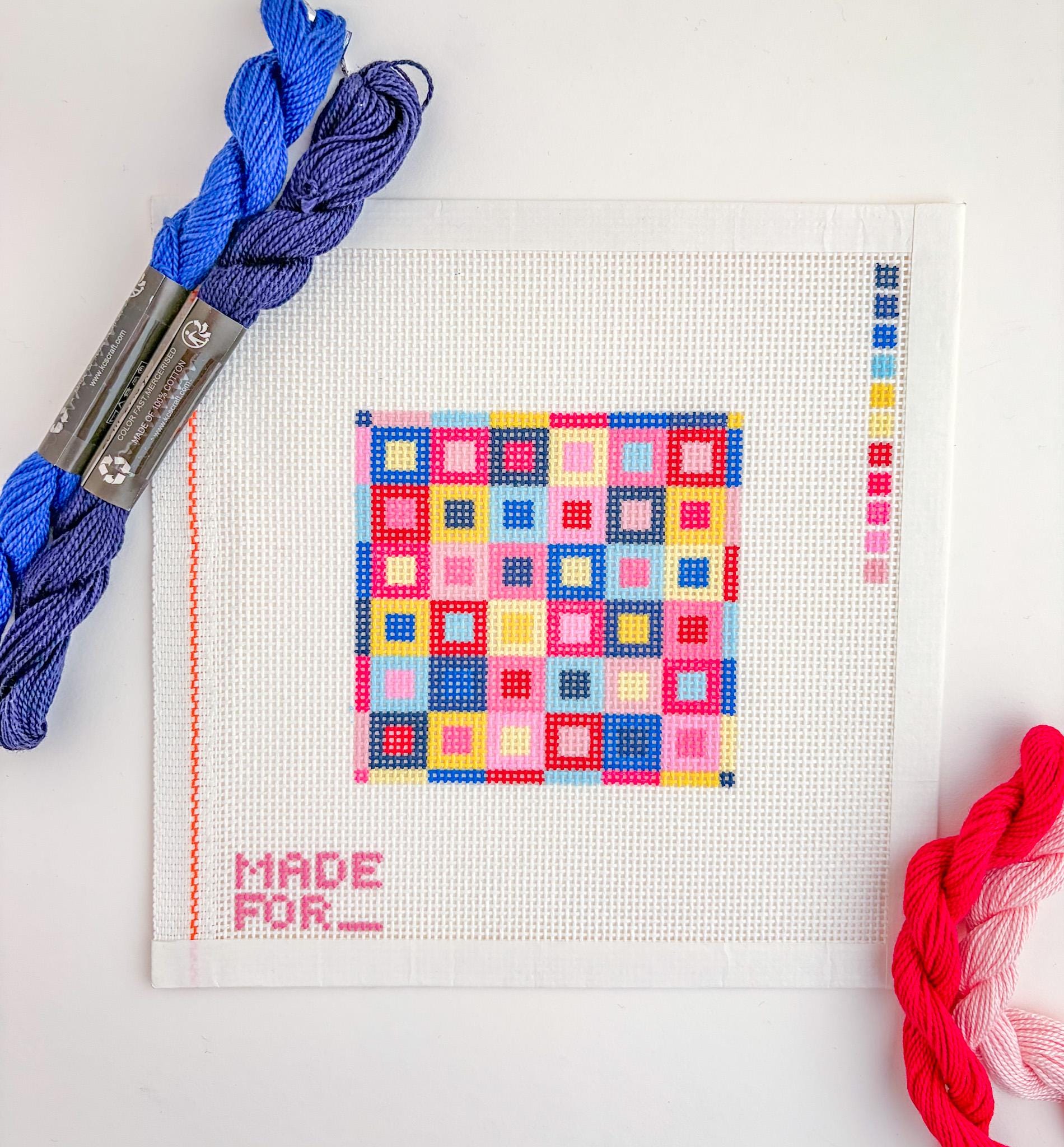 Geometric Pattern Needlepoint Canvas 4x4in