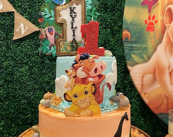 Lion King Shaker-taarttopper: Simba-verjaardagsfeestje