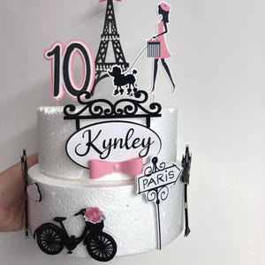 パリケーキトッパー / エッフェル塔トッパー / 女の子の誕生日ケーキトッパー
