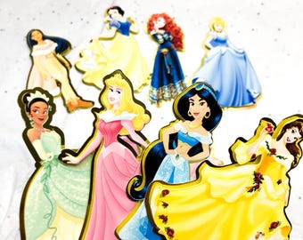 Cupcaketoppers prinsessen - set van 12 verschillende prinsessen - caketopper verjaardagsfeestje / meisjes