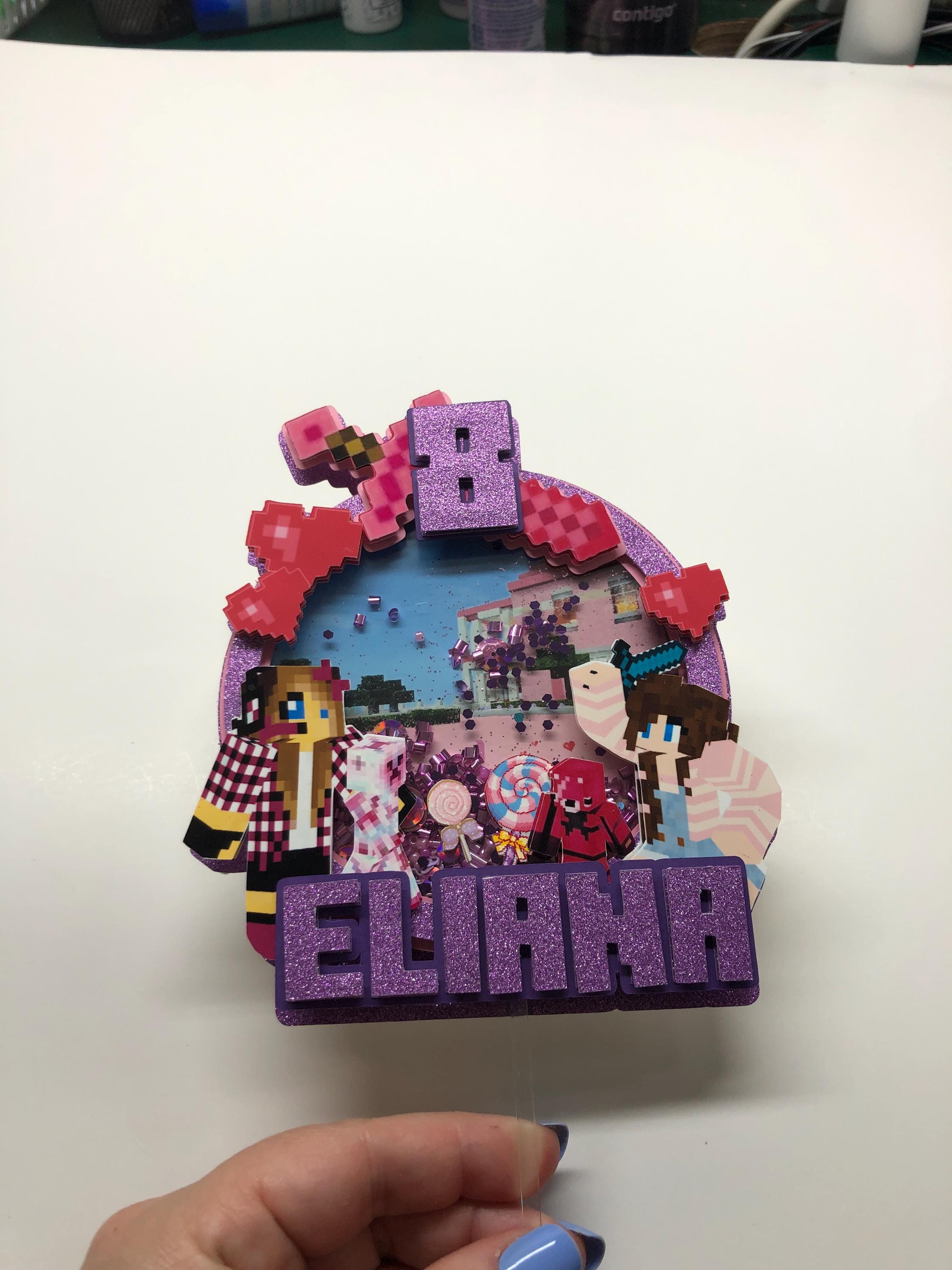 Minecraft Cake Topper Shaker