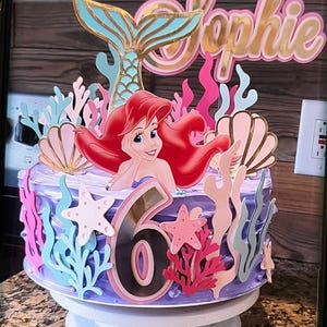 Ariel Cake Topper - Princess Birthday Party / Little Mermaid Cake Topper