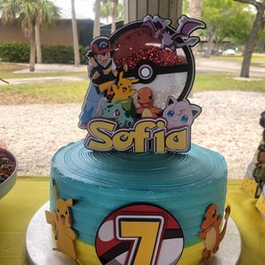 Pokemon Shaker Cake Topper - Birthday Party / Bday Cake Topper