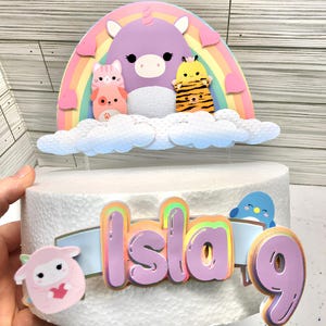 Squishmallow Birthday Cake Topper: Handmade Party Decoration