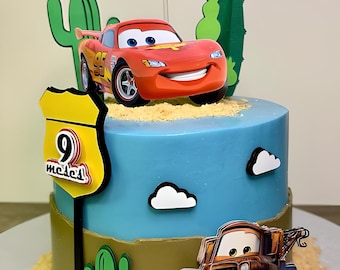 Cars Theme Cake Topper: Birthday Party Decoration