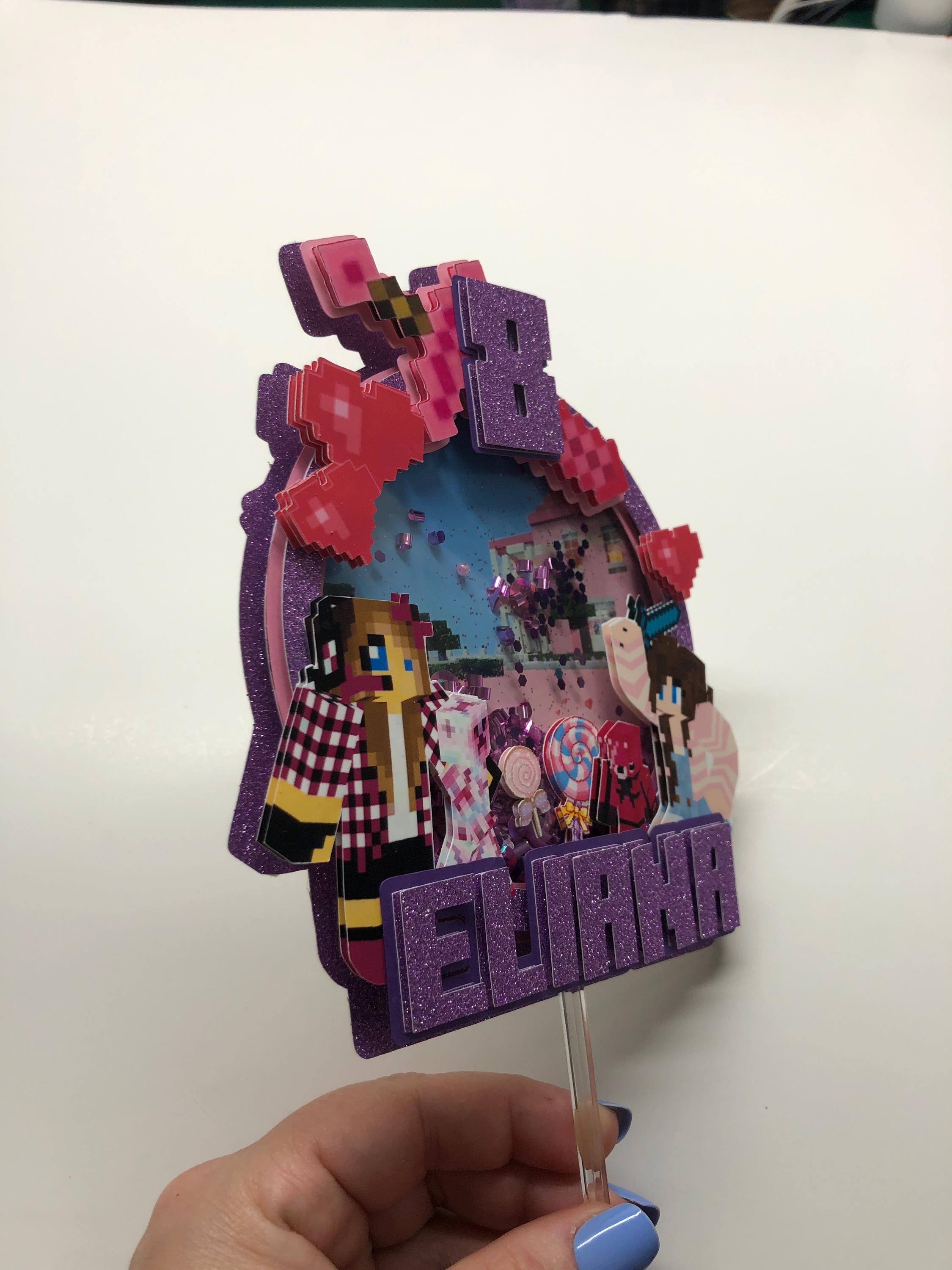 Minecraft Cake Topper Shaker