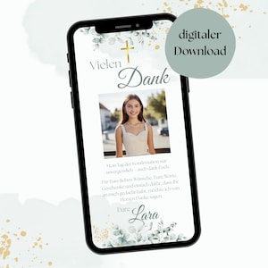 Personalized digital thank you card for confirmation, thank you card for confirmation
