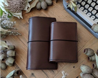 Custom Coffee - Pick Your Size and Colours for Coffee Leather Ironbark journal cover; Make Your Own Journal