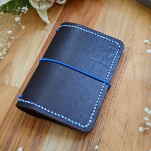 Micro Coffee Leather Cover with Inside Pockets, Handcrafted Travelers Notebook Leather Planner, Handmade Hand-stitched IronbarkJournal image 7