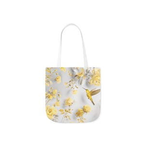 Floral Canvas Einkaufstasche mit 5-Farben-Riemen, Elegante Einkaufstasche, umweltfreundliche Tasche für jeden Anlass, ideales Geschenk für Naturliebhaber, perfekt