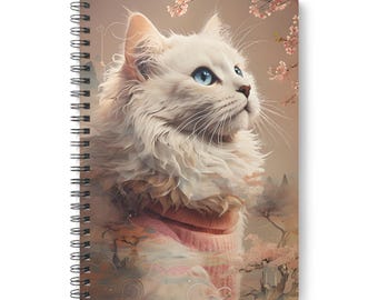 Cuaderno A5 de Gato Blanco: Un diario encantador para amantes de los animales