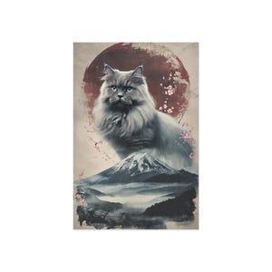 Cartoline di gatti, arte floreale giapponese, cartoline artistiche artigianali per gli amanti dei gatti, saluti unici, decorazioni per la casa, buoni regalo, oggetti da collezione
