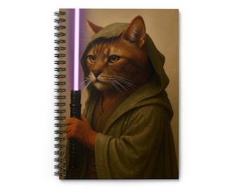 Cat Jedi Spiral Notebook: Ruled Line Journal for Cat Lovers