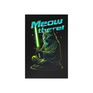 Cartes postales d'art de chat galactique, voeux de chaton mignon, objets de collection de chat de l'espace, parfait pour les amoureux des chats, fans de Star Wars, cadeau unique