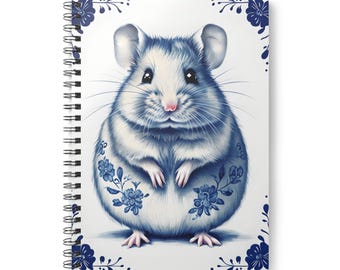 Floral Hamster A5 Notebook: Whimsical Journal, Sketchbook
