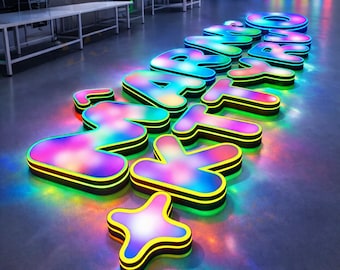 Custom Led Business Sign RGB Color Changing, Premium Illuminated Logo Letters, Storefront Advertising Sign, CE/UL Certified