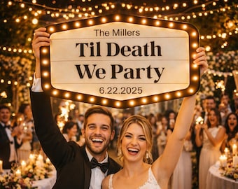 Custom Wedding Marquee LED Sign, Custom Bottle Service Sign for Wedding Reception & Party