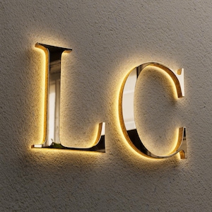 Custom LED Business Sign - 3D Illuminated Metal Letters - Backlit Storefront Sign - Waterproof Stainless Steel Logo - Modern Shop Wall Decor