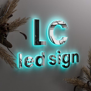 Glow LED Business Sign - Modern Backlit Letters for Store - Waterproof Exterior Wall Sign - Custom Metal Logo - Realtor Gift & Office Decor