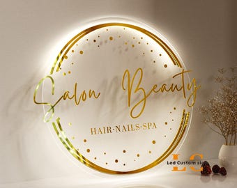 Custom 3D Illuminated LED Sign - Personalized Glowing Business Sign with Your Logo - Modern Office Wall Art for Salon, Shop, Cafe, Man Cave