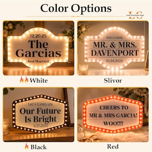 Personalized Wedding Bottle Service Sign, Custom Marquee Light Sign, Wedding Reception Entrance Decor, Bridal Party Event Sign image 8