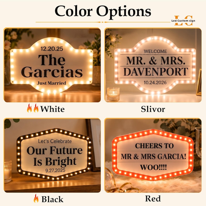 Personalized Wedding Bottle Service Sign, Custom Marquee Light Sign, Wedding Reception Entrance Decor, Bridal Party Event Sign image 8