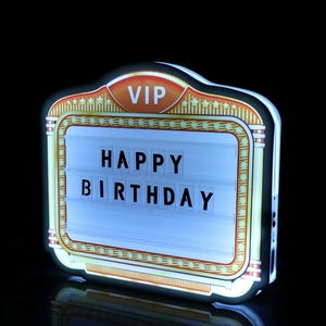 Placa de LED para boate - Placa de mensagem para letreiro - Placa de feliz aniversário personalizada - Letras para letreiro, decoração de festa personalizada para bar e boate