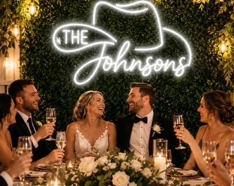 Custom Wedding Neon Sign | Personalized LED Wall Decor (Name, Last Name)
