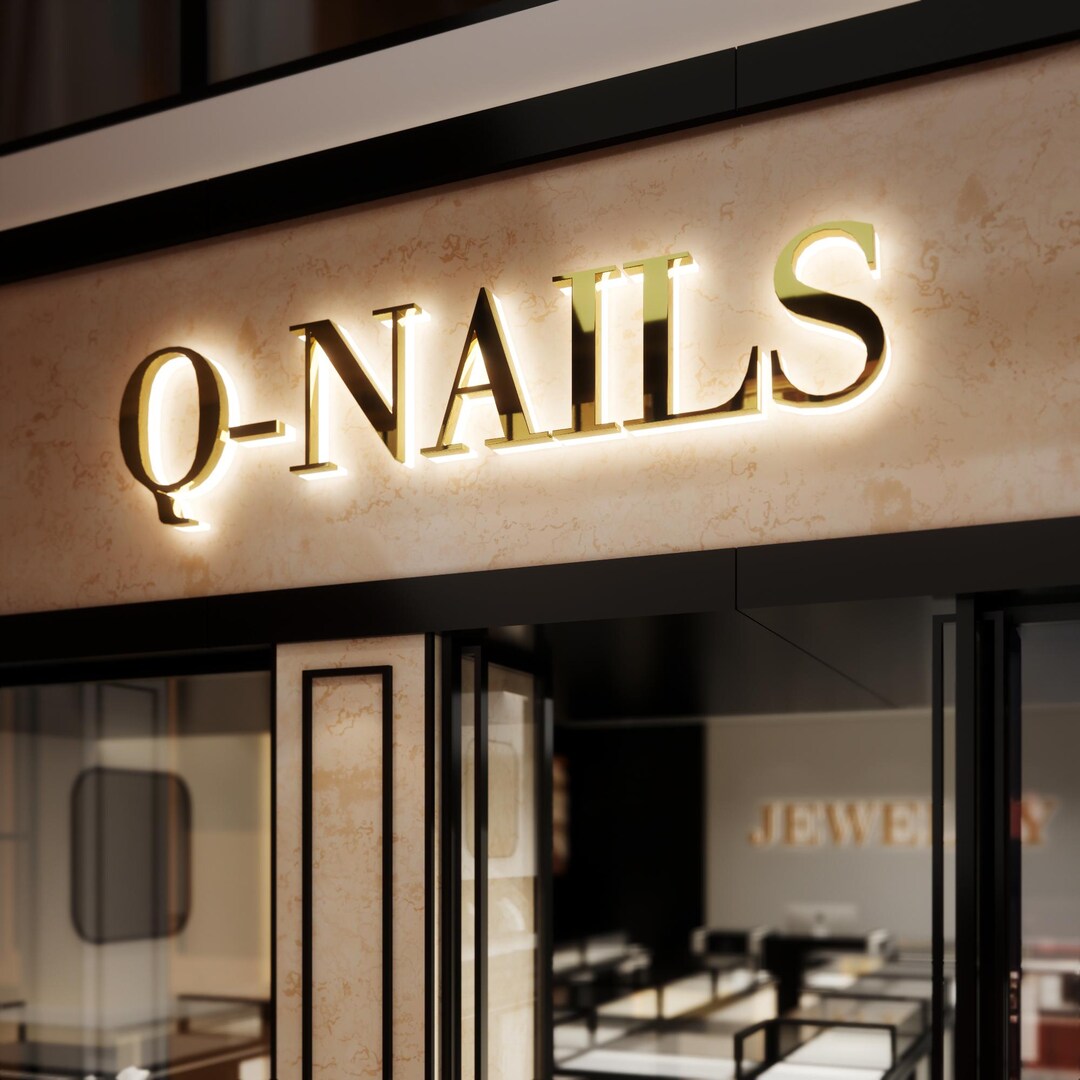 3D Illuminated Business Sign - Backlit Stainless Steel Letter Sign ...