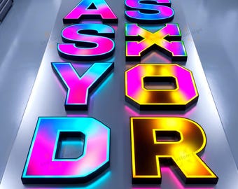 Custom RGB Letter Sign,Color Changing led Name Sign,Personalized Business Rgb Logo Light Sign,Shop Wall Decor, CE UL Certified
