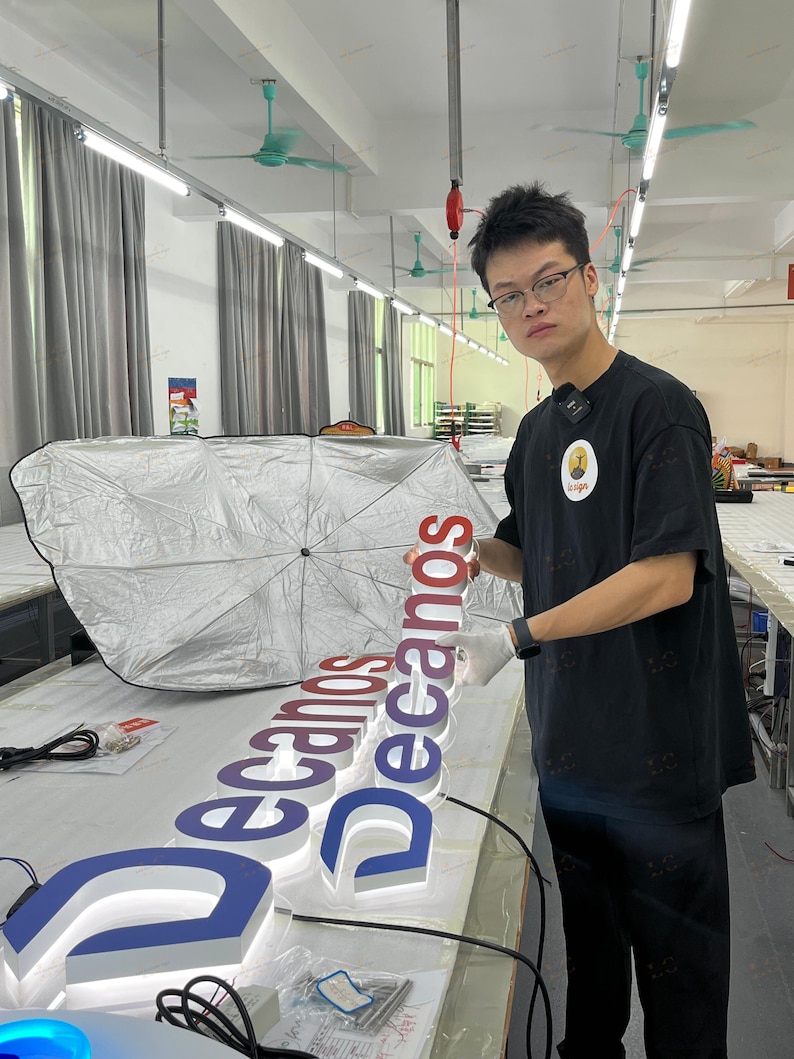 Custom 3D LED Business Sign, Waterproof Outdoor Illuminated Sign for Salon Cafe Restaurant, CE UL Certified image 4