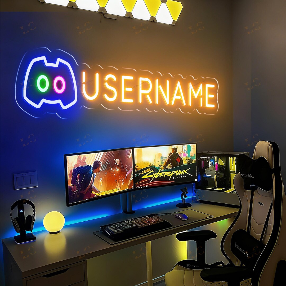 Custom Gamertag Neon Sign, Personalized Gamer Light, Tiktok & Twitch