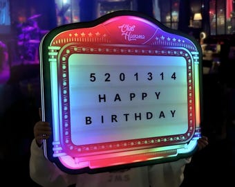 Custom LED Message Board Sign - Birthday Party Decor, Night Club VIP Sign, Wedding & Event Decoration, Light Up Club Sign, Vip  Marquee Sign