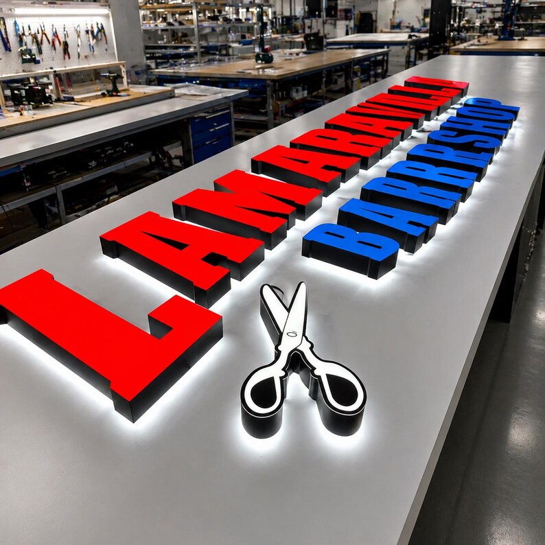 Custom 3D LED Business Sign, Waterproof Outdoor Illuminated Sign for Salon Cafe Restaurant, CE UL Certified image 10