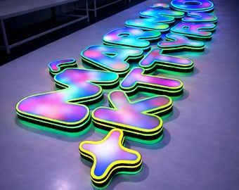 Custom Business Neon Sign - RGB Color Changing LED Light Up Letters for Shop, Bar, Office - Personalized Commercial Wall Decor