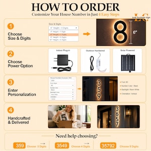 Solar LED House Number Outdoor – Waterproof Illuminated Address Sign – Modern Backlit Metal House Number – Solar Powered Home Address Plaque image 2