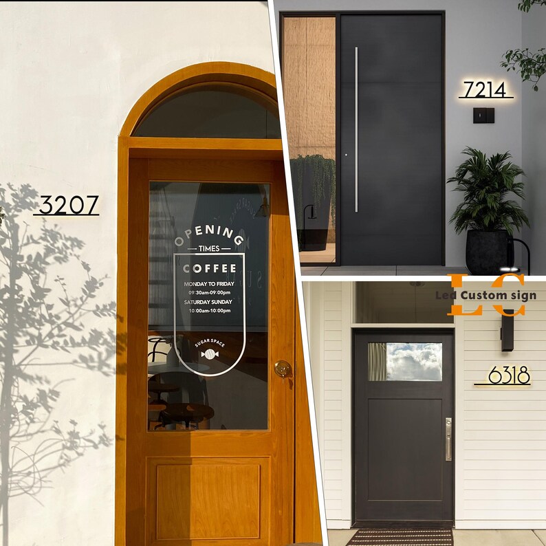 Modern Backlit LED House Numbers - Solar Powered Glowing Address Sign, Waterproof Outdoor Illuminated Home Numbers for Night Visibility image 8