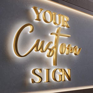 Letrero luminoso LED personalizado - Letras 3D brillantes retroiluminadas para negocios o el hogar - Arte de pared de acero inoxidable - Decoración personalizada para cafeterías, salones y oficinas