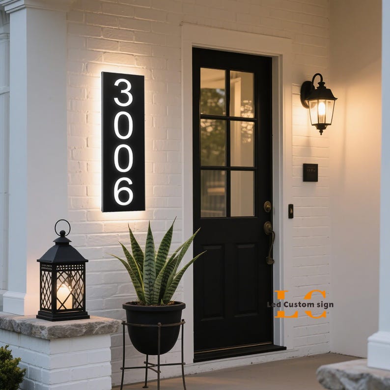 Our illuminated house sign is crafted from weather-resistant stainless steel and acrylic, combined with advanced CNC laser-cutting technology and a waterproof coating, ensuring long-lasting performance in various outdoor environments
Fully Customizable – Choose from 12 LED color temperatures, 10 font styles, and adjust the number of characters based on the sign size. Create your unique backlit address plaque featuring your house number, street name, family name, or even your business logo