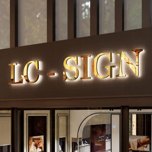 Backlit Metal LED Sign, Stainless Steel 3D Illuminated Sign,Custom Storefront Logo ,Waterproof Outdoor Business Sign,Modern Office Decor
