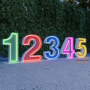 Letras de neon para letreiro | Números de neon para letreiro | Letras de neon 3D | Decoração para casamentos e eventos | Letras grandes | Números grandes | Letras iluminadas
