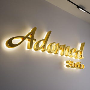 Custom LED Light Up Sign - Personalized 3D Backlit Letters for Business  - Glowing Wall Art Decor - Cafe Salon Office Shop - Led Metal Sign