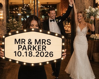 Personalized Wedding Bottle Service Sign, LED Wedding Marquee Sign, Wedding Reception Decor