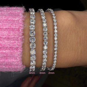 Alla storlekar Moissanit Tennisarmband Stack 14k Guld Vermeil Smycken Present till henne